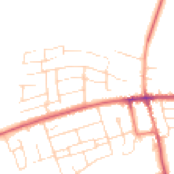 Daytime road noise heatmap for NG21 9LU