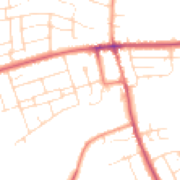 Daytime road noise heatmap for NG21 9PG
