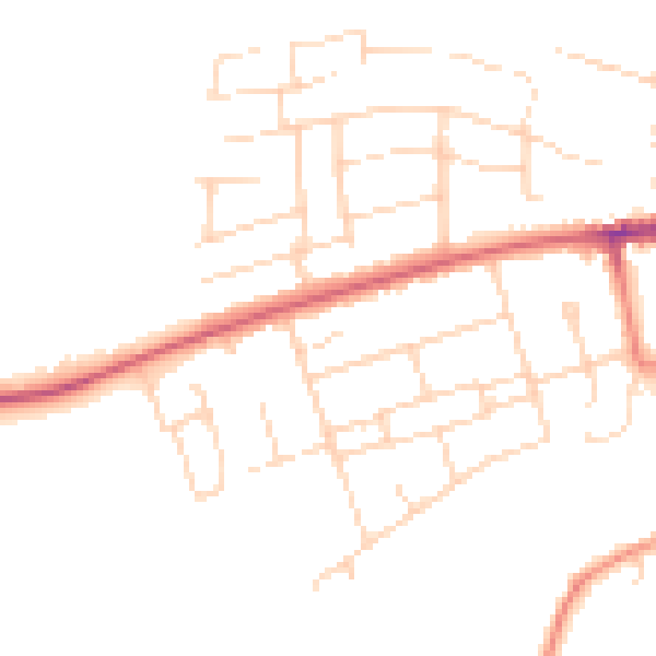 Daytime road noise heatmap for NG21 9PY