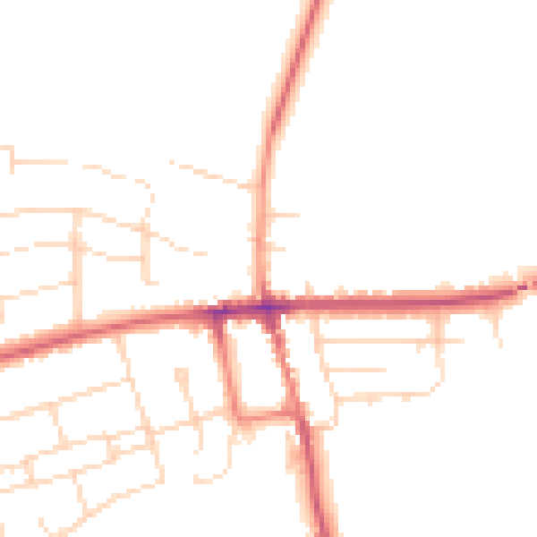 Daytime road noise heatmap for NG21 9QA