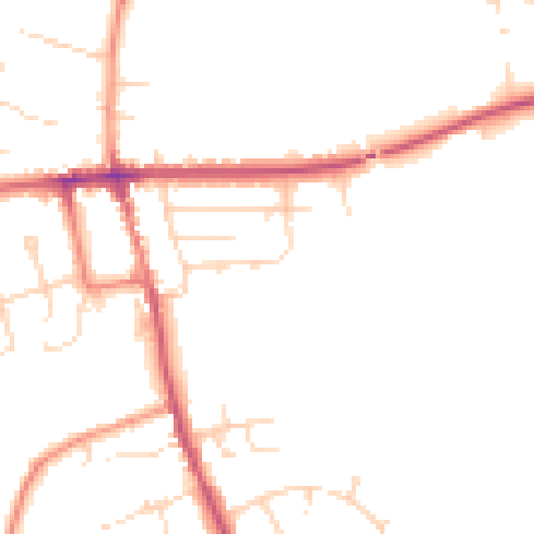 Daytime road noise heatmap for NG21 9QH