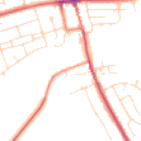 Daytime road noise heatmap for NG21 9QY