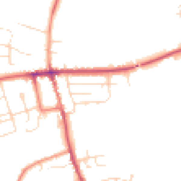 Daytime road noise heatmap for NG21 9RB