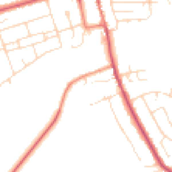 Daytime road noise heatmap for NG21 9RS