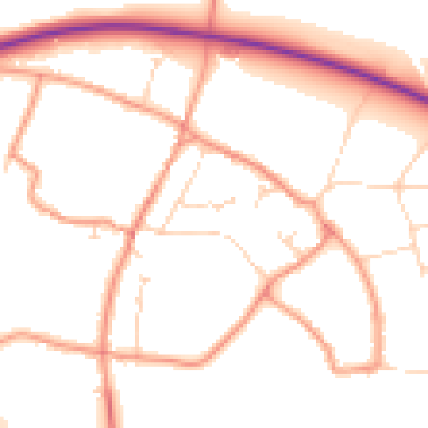 Daytime road noise heatmap for NG22 0RX