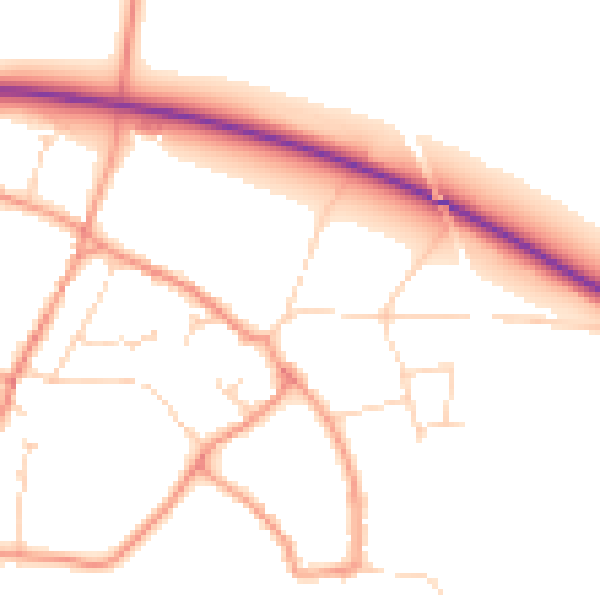 Daytime road noise heatmap for NG22 0SS