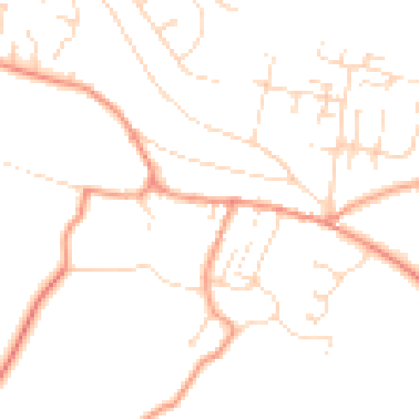 Daytime road noise heatmap for NG22 8EU