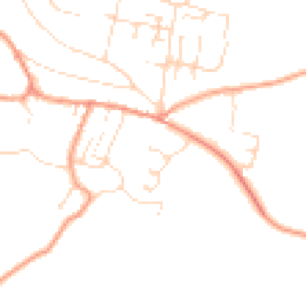 Daytime road noise heatmap for NG22 8FB