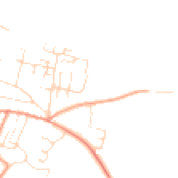 Daytime road noise heatmap for NG22 8FW