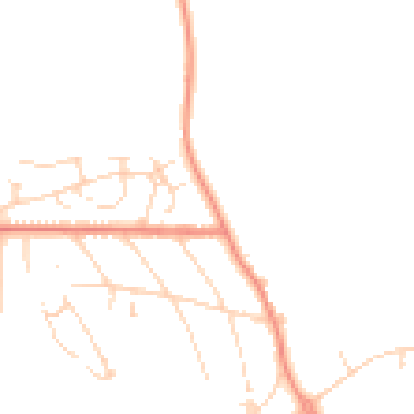 Daytime road noise heatmap for NG22 8PZ