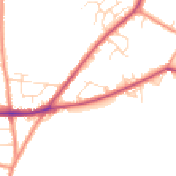 Daytime road noise heatmap for NG22 9HX