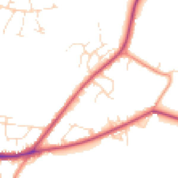Daytime road noise heatmap for NG22 9JL