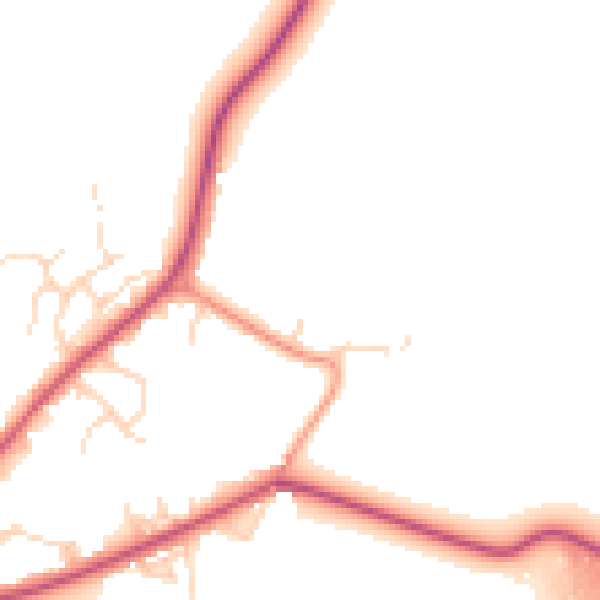 Daytime road noise heatmap for NG22 9JS