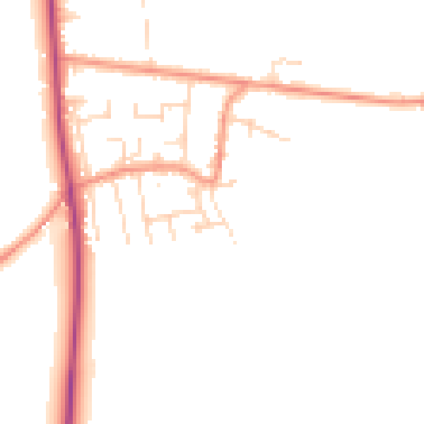 Daytime road noise heatmap for NG22 9LY