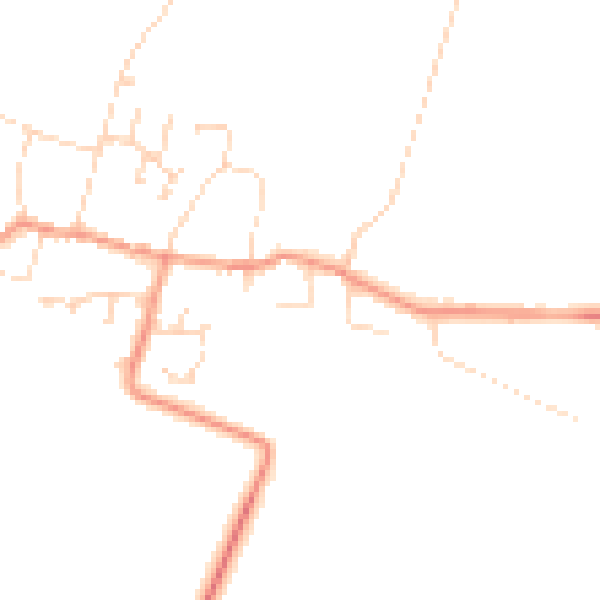 Daytime road noise heatmap for NG23 5AZ
