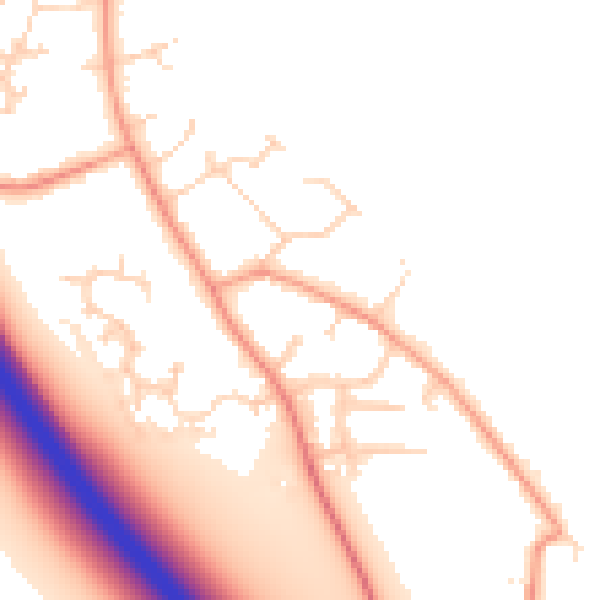 Daytime road noise heatmap for NG23 5EN