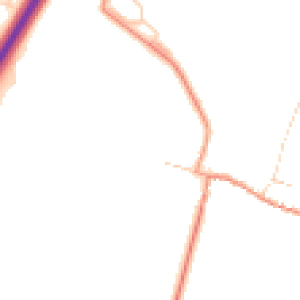 Daytime road noise heatmap for NG23 5LE