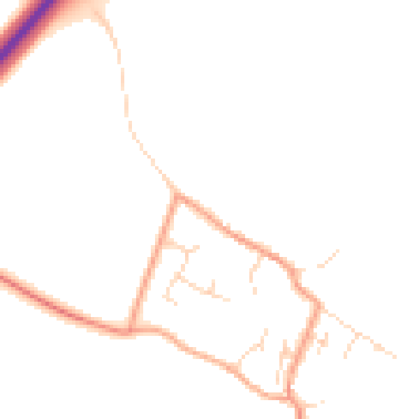 Daytime road noise heatmap for NG23 5PW
