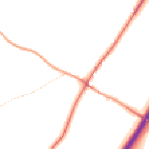 Daytime road noise heatmap for NG23 5QL