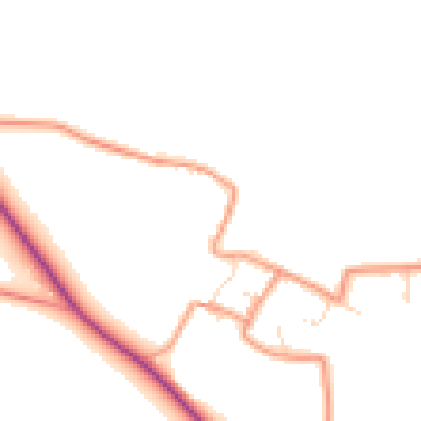 Daytime road noise heatmap for NG23 6AL