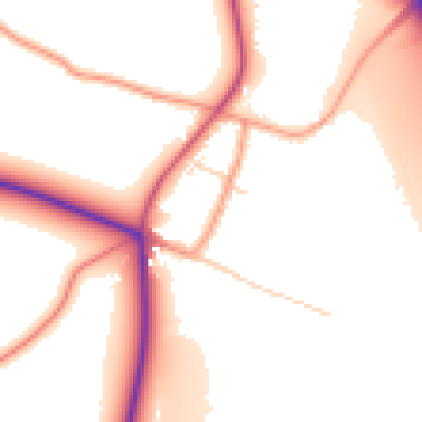 Daytime road noise heatmap for NG23 6EE