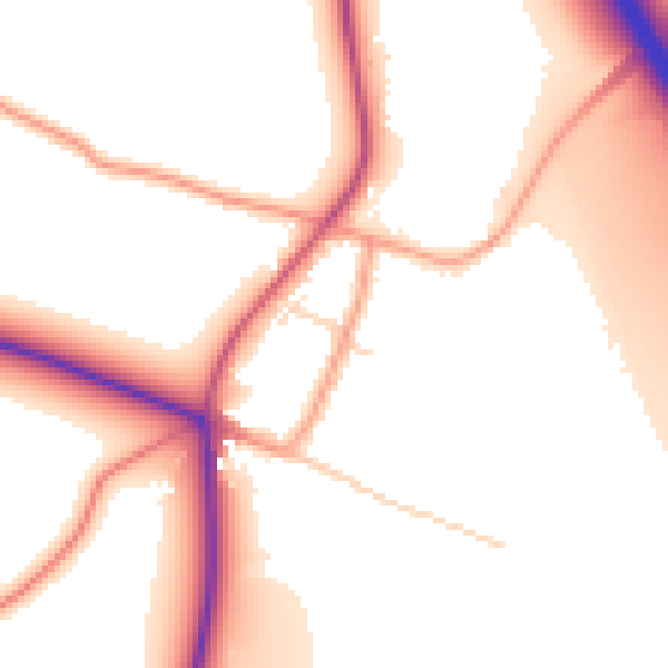 Daytime road noise heatmap for NG23 6EF