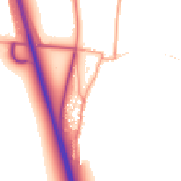 Daytime road noise heatmap for NG23 6LP