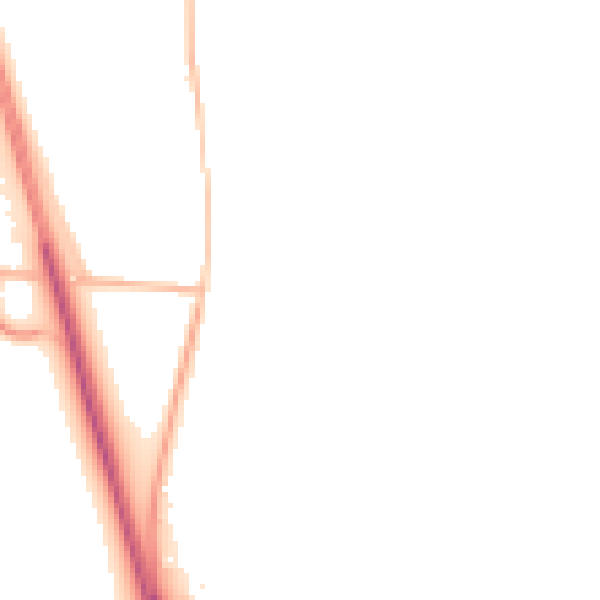 Night-time road noise heatmap for NG23 6NS