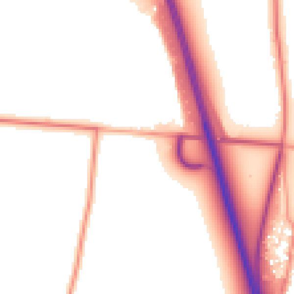 Daytime road noise heatmap for NG23 6NU