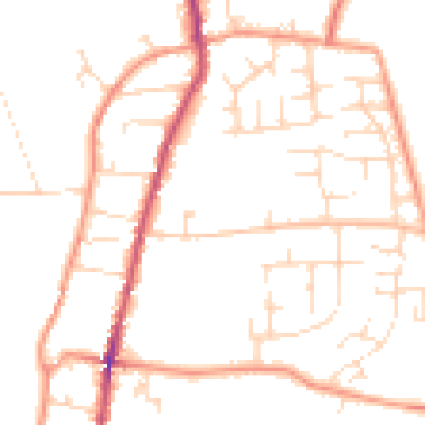 Daytime road noise heatmap for NG23 7BF