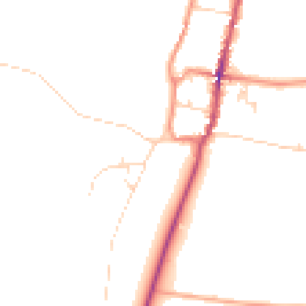 Daytime road noise heatmap for NG23 7LH