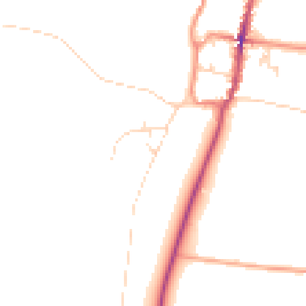 Daytime road noise heatmap for NG23 7LJ