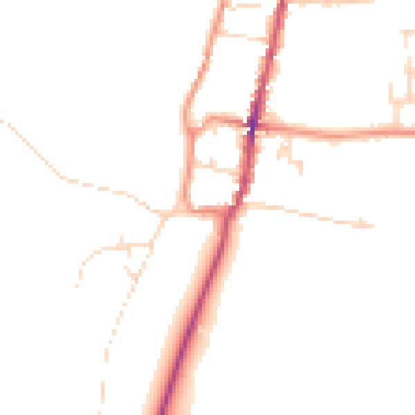 Daytime road noise heatmap for NG23 7LQ
