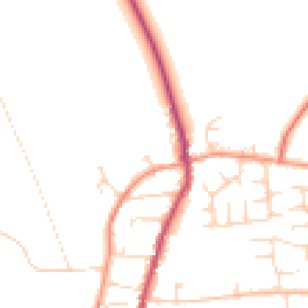 Daytime road noise heatmap for NG23 7NN