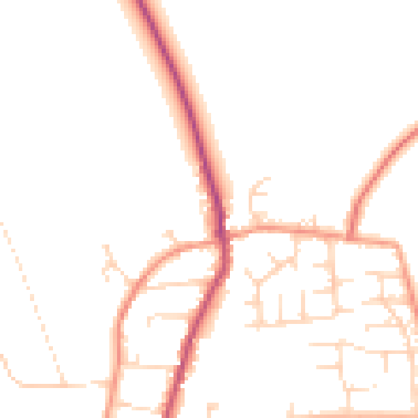 Daytime road noise heatmap for NG23 7NP