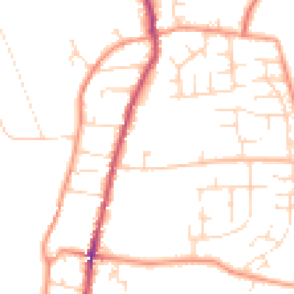 Daytime road noise heatmap for NG23 7NS