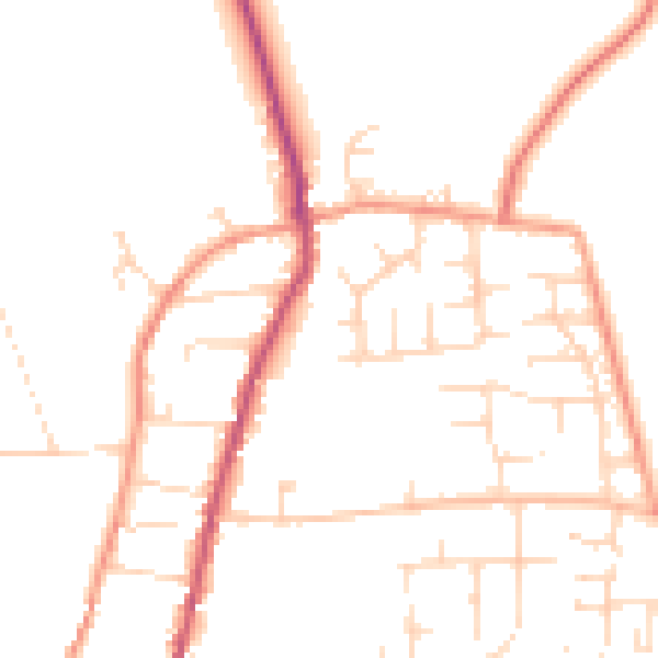 Daytime road noise heatmap for NG23 7PA