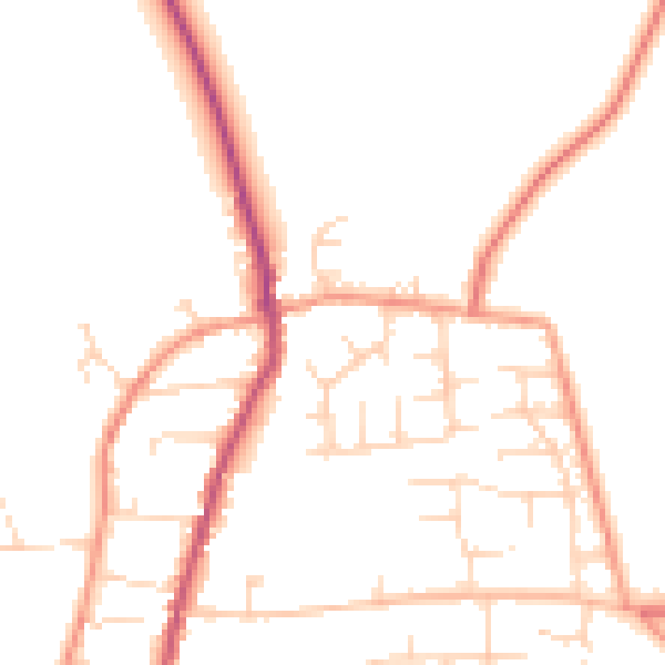 Daytime road noise heatmap for NG23 7PD