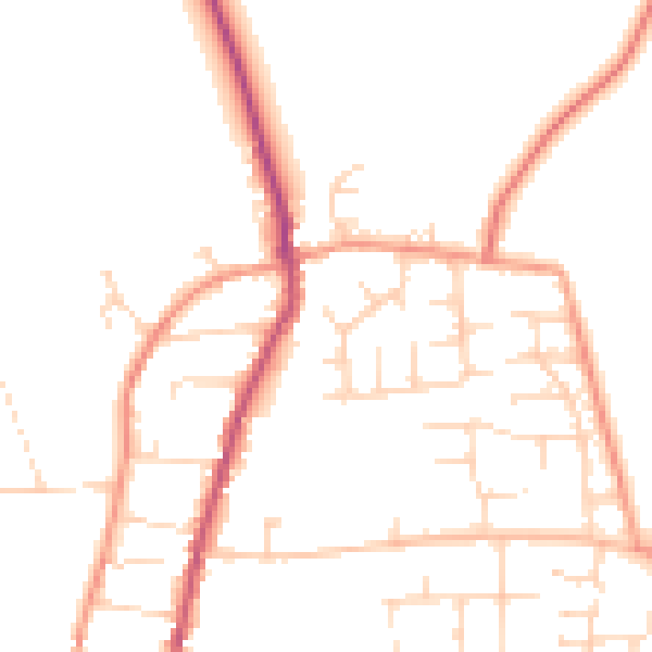 Daytime road noise heatmap for NG23 7PG