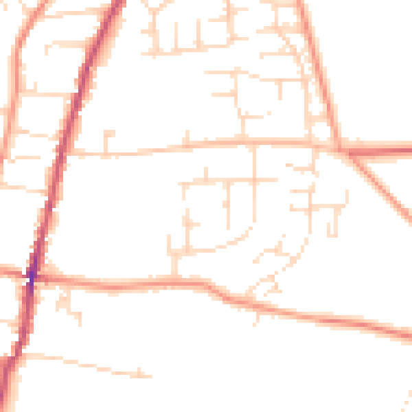 Daytime road noise heatmap for NG23 7PJ
