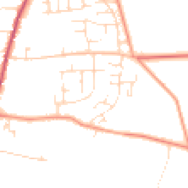 Daytime road noise heatmap for NG23 7PN