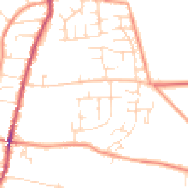 Daytime road noise heatmap for NG23 7PS
