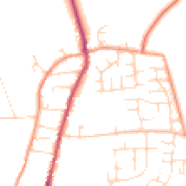 Daytime road noise heatmap for NG23 7QN