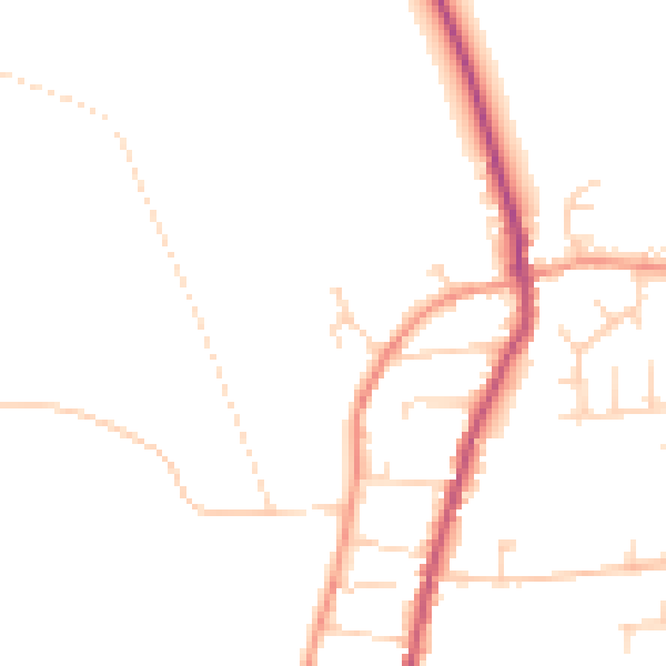 Daytime road noise heatmap for NG23 7QU