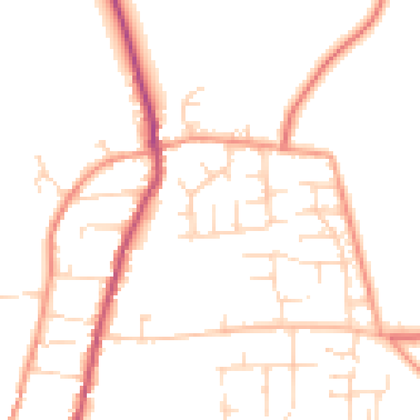 Daytime road noise heatmap for NG23 7QW