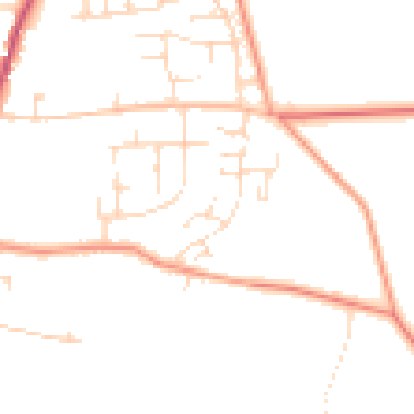 Daytime road noise heatmap for NG23 7QY