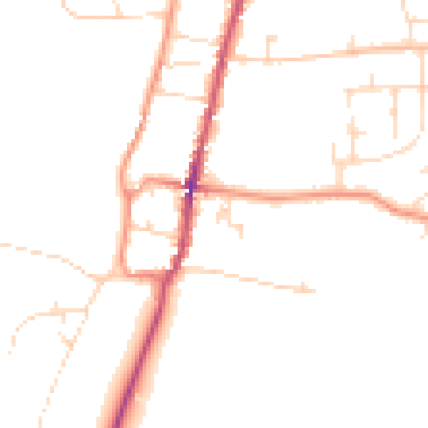 Daytime road noise heatmap for NG23 7RH