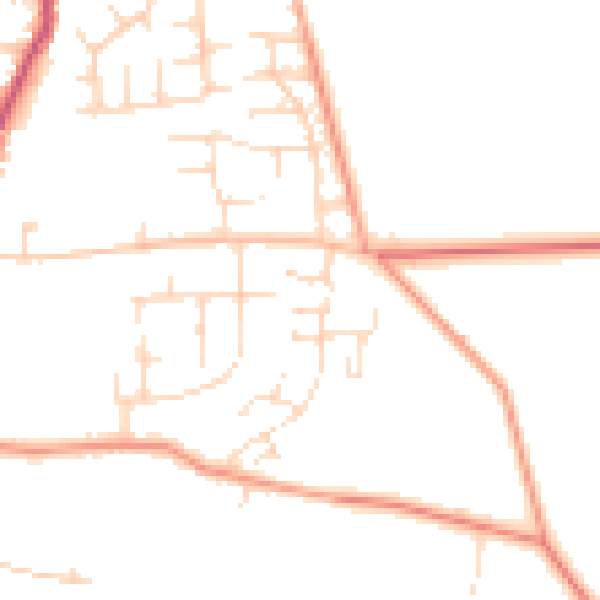 Daytime road noise heatmap for NG23 7RX