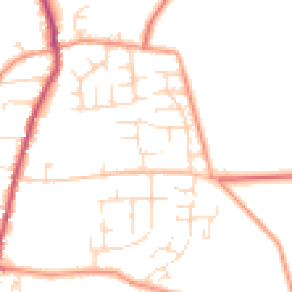 Daytime road noise heatmap for NG23 7SN