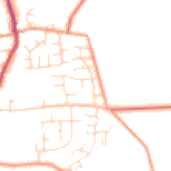 Daytime road noise heatmap for NG23 7SR